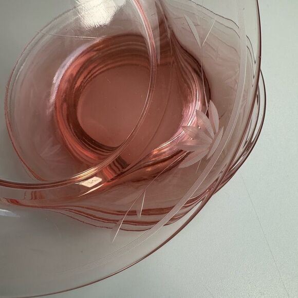 Various Vintage Pink Depression Glass Collection Plates, Dish, Serving Items - Picture 9 of 15